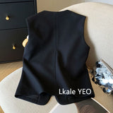 New Ladies Vest Coat 2025 Spring Sleeveless Design Sense Women's Waistcoat Jacket Solid Color High End Short Lady Horse Clip