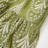 Fashion Casual Hollow Out Embroider Suspender Dress Bohemian Ethnic Style A-line Long Dress Chic Vacation Beach Dress 2025 New