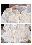 New Women's Shirt 2025 Spring Summer Chinese-style Short Sleeve High-end Ladies Tops Comfortable Temperament Lady Blouse