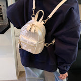 Pbong  Women's Mini Back Packs Y2K New Trend Korean Fashion Cute Backpack Lady Pu Backpacks