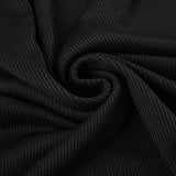 Black Slim Lace Spliced Knit Long Dress