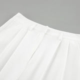 Pbong  New Autumn Elegant High Waist Straight Leg Trousers for Women Floor Length Commuter Suit Pants Polyester Fiber Loose White