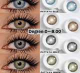 Colorcon 1 Pair Natural Contact Lenses Colored Contact Lenses with Degree Myopia Lenses Brown Eye Lenses Gray Lenses