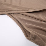 Khaki Drawstring Skinny Hooded Mini Dress