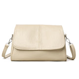 Pbong  Soft Leather Large Capacity Fashionable Wide Crossbody Bag for Women Pillow Shaped Handbag Business Commuting Style PU Material