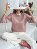 New lace round neck pullover long sleeved autumn and winter knitted sweater