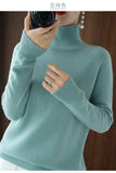 Fashion Basic Autumn Winter  Merino Wool Sweater Mock Neck Cashmere Pullover  Solid Color Soft Long Sleeve Clothing Tops