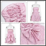 Jacquard Waist Wrap A-line Dress Women Mini 2024 Spring Summer Dress Elegant Bow Backless Sexy Party Dresses