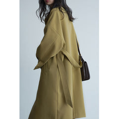 Women's Long Trench Coat Single-breasted Casual Belted Waist Women Windbreaker Overcoat Female Cloth Spring Autumn