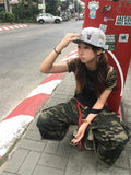 Punk Shorts Street Casual Summer Women Camouflage Harajuku Vintage High Waist Loose Shorts Y2K Wide Leg Baggy  Denim Shorts