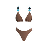 3Pcs Mirco Bikini Mini Skirt Women Sexy Swimsuit Push Up Swimwear Female Bandeau Biquini Turquoise Bathing Suit Beachwear Outfit