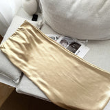 Pbong   Luxury Evening Party Golden Two-piece Skirts Sets Sexy Backless Halter Tops Korean Fashion High Waist Mermaid Skirts Suits