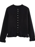 2025 New Women's European & American French Design Sweaters Female Elegant Simple Layered Decoration Versatile Knitted Cardigans