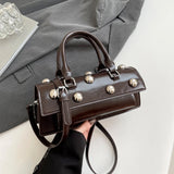 Retro Small Rivets PU Shoulder Bag for Women Trend  Y2K Luxury Handbags and Purses Females Crossbody Bags