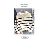 Sweater pullover women Spring and Autumn underwear 2024 New zipper stripe underlay short style popular premium sweater female