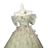 Light Green Elegant Evening Gown with A High-end Feel, New Sen Style Banquet Host Art Exam Fluffy Skirt