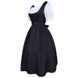 Women German Dirndl Dress Medieval Renaissance Lace Up Festival Dress Oktoberfest Costume Cosplay Costume Party Dress for Female