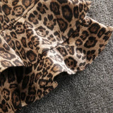 Sexy Leopard Print Pleated Skirt Y2k Vintage Style Women High Waist Skirts Ruffle Mini Skirt Brown Female Streetwear