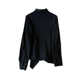 Women Black Gothic Long Sleeve Shirts and Blouse Elegant Y2k Vintage Korean Harajuku 2000s Fashion Shirt Top Clothes Autumn