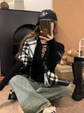 Half Lace Up Sweater for Women Long Sleeve Slim Fit Knitted Tops Pullovers Femal Lace-up Jumper Autumn Winter Y2K Outfit