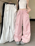 Pbong  Y2K Pink Cargo Pant Women Loose Hip Hop High Waist Streetwear Trousers American Vintage Oversize Pockets Paratrooper Pants