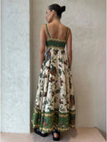 Holiday Printed Long Maxi Dresses Women Beach Straps Slip Sleeveless Summer Loose Dress Casual Fashion Fairycore Vestido