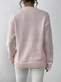 Autumn and Winter Women's Bead Embroidered Bow Sparkling Long Sleeve Hooded Knitted Sweater