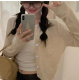 Alobee Red Cardigan Knit Early Autumn Women Clothes New 2024 Outdoor Crop Sweater Outerwear Long Sleeve Top Bottoming Shirt