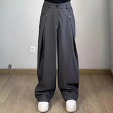 Pbong  Casual Men's Summer Thin Lyocell Ice Sensation Seershawn Wide Leg Loose Fit Straight Pants Comfortable Breathable Trousers