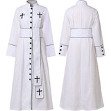 Pbong  Church Clergy, Priests, Priests, Robes, Roman Cass with Standing Collar, Long Sleeved Stage Costumes