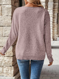 V-neck knitted off shoulder spring and autumn women's sweater can be worn externally