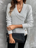 Women's fashion big collar pullover long sleeved autumn and winter knitted sweater