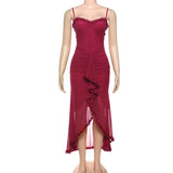 Ladies Autumn Feather New Fashion Evening Party Dress Women Sleeveless Backless Side Slit Bodycon Maxi Dresses Club Streetwear