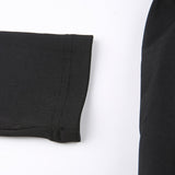Black Long Sleeve O Neck Pleated Dress