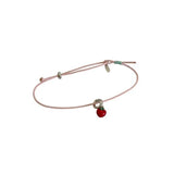 Fashion Red Apple Pendant Bracelet For Women Girls Sweet Cute Fruit Pink Woven Rope Adjustable Bracelet Jewelry Gift