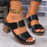 Pbong  Women Summer Lightweight Hollow Sandals High Heels New Dress Chunky Open Toe Slippers Female Casual Slingback Slides Shoes