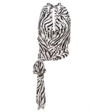 Sexy Zebra Print Tank Tops Backless Swing Collar Lace-Up Halter Side Tassel Sleeveless Elegant Party Summer Y2K Vest