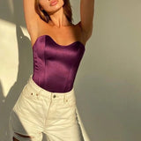 Pbong  Euramerican Classic Fashion Popoular Strapless Slim Crosets Shaper Y2k Aesthetic French Temperament Women Clothes Punk Camisole