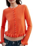 2025 New Women's European & American French Design Sweaters Female Elegant Simple Layered Decoration Versatile Knitted Cardigans