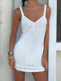 V-Neck Spaghetti Strap Double Layer Sundress
