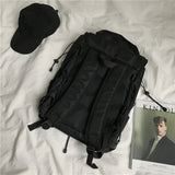 Pbong  New Drawstring Hasp Buckles Casual Backpack Men Women College School Bags Notebook Backpacks Simple 15.6 Inch Laptop Bag For Men