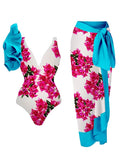 Frill One Piece Swimsuit & String Skirt Padded Sexy Swimwear Women Bathing Suit Female Swimming Summer Beachwear Bodysuit