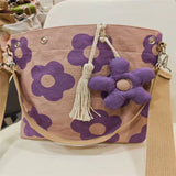 Pbong  Women Textile Floral Purse Bag Large Capacity Boho Beach Handbags Crossbody Shoulder Bag for Travel Shopping Work Dating Use