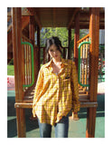 Vintage Y2k Plaid Shirt Women Casual Loose Long Sleeve Shirt Streetwear American Retro 90s Tops Broken Lazy Blouse