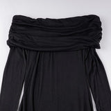 Gothic Black Side Split Maxi Dress