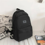 Pbong  Solid Color Backpack Women Multi-pocket College Book Bag Casual Laptop Backpacks Men Schoolbag For Teenage School Bags For Girls