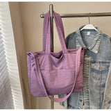 Canvas Women Shoulder Shopper Bag Japanese Female Student Book Tote Bags Large Fashion Cotton Cloth Woman Handbags