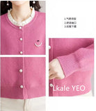 Autumn/Winter 2025 Korean Version Fashion Women's Knitting Cardigan Sweater Design Sense Versatile Femme Bottoming Tops