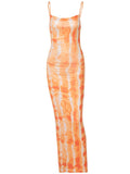 Women Summer Party Sleeveless Slim Printed Bodycon Beach Long Dress Female Clothing Streetwear Wholesale Items