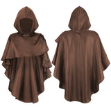 Medieval Gothic Sle Men's Knight Cloak loween Hooded Overhead RobeGrim Reaper Costume Ethnic Stage Wear Halloween Costume Adult